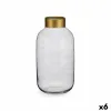 Vase Grey Golden Glass 14,5 x 29,5 x 14,5 cm (6 Units)