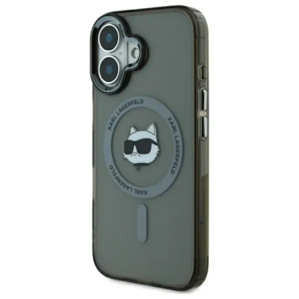 Karl Lagerfeld IML Metal Choupette Head MagSafe - Case for iPhone 16 Plus (black)