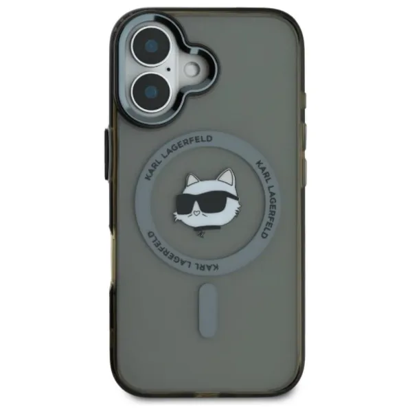 Karl Lagerfeld IML Metal Choupette Head MagSafe - Case for iPhone 16 Plus (black)