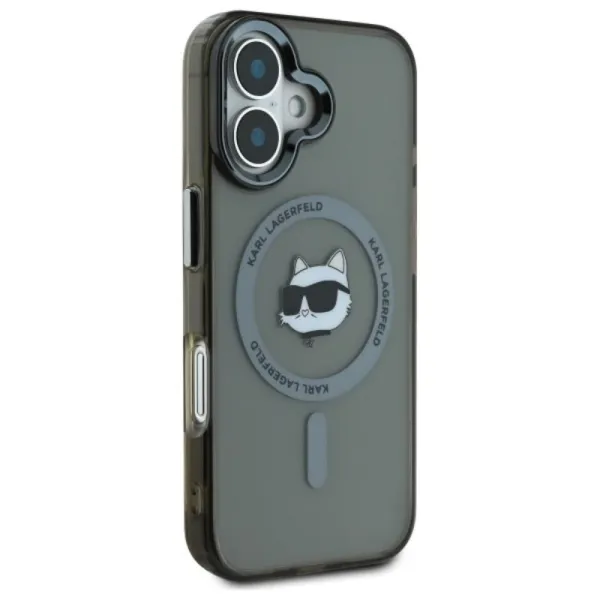 Karl Lagerfeld IML Metal Choupette Head MagSafe - Case for iPhone 16 Plus (black)