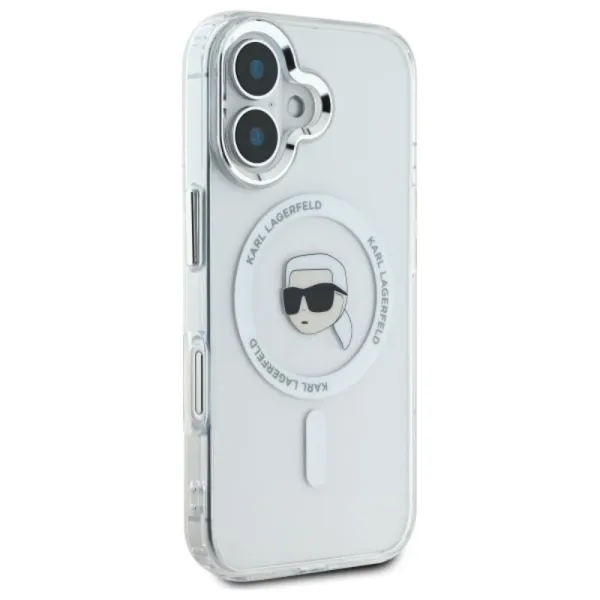 Karl Lagerfeld IML Metal Karl Head MagSafe - Case for iPhone 16 Plus (white)