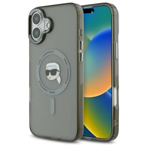 Karl Lagerfeld IML Metal Karl Head MagSafe - Case for iPhone 16 Plus (black)