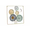 Wall Decoration Multicolour Flowers Mirror Metal Crystal 45 x 45 x 2 cm (4 Units)