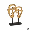 Decorative Figure Face Golden 27 x 32,5 x 10,5 cm (4 Units)