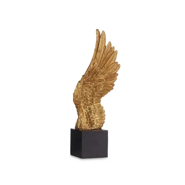 Decorative Figure Wings Black Golden 8 x 33,5 x 13,5 cm (6 Units)