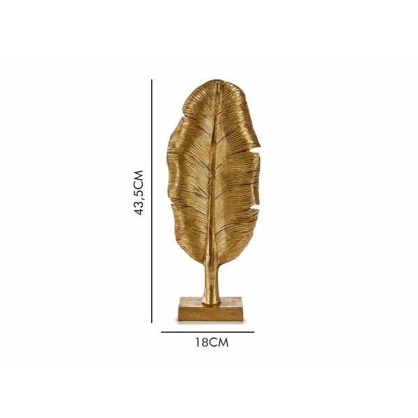 Decorative Figure Leaf of a plant Golden 8 x 43,5 x 17 cm (6 Units)