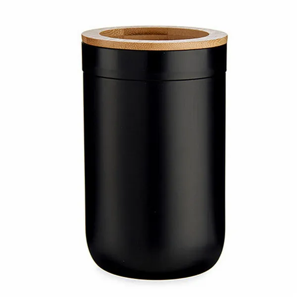 Toothbrush Holder Brown Black Bamboo polypropylene 7,7 x 11,5 x 7,7 cm (6 Units)