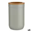 Toothbrush Holder Brown Grey Bamboo polypropylene 7,7 x 11,5 x 7,7 cm (6 Units)