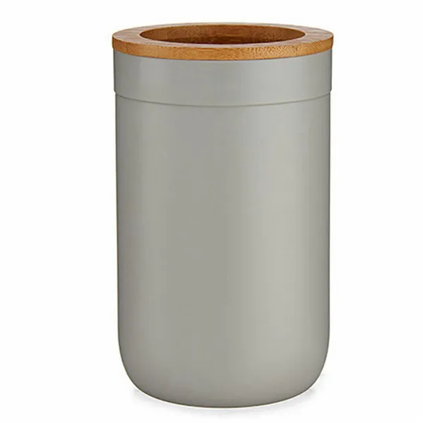 Toothbrush Holder Brown Grey Bamboo polypropylene 7,7 x 11,5 x 7,7 cm (6 Units)