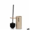 Toilet Brush Beige Silver Metal Resin Bamboo 9,6 x 37,5 x 9,6 cm (6 Units)