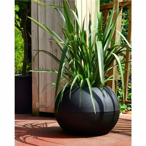 Plant pot Riviera Black Plastic Circular Ball Ø 50 cm