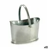 Plant pot Basket Silver Zinc 21 x 19,5 x 35,5 cm (12 Units)