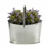 Plant pot Basket Silver Zinc 21 x 19,5 x 35,5 cm (12 Units)