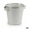 Planter Bucket White Silver Zinc 19,5 x 14,5 x 16,5 cm (24 Units)