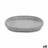 Flower Pot Dish With relief Grey 28 x 4 x 23 cm (6 Units)