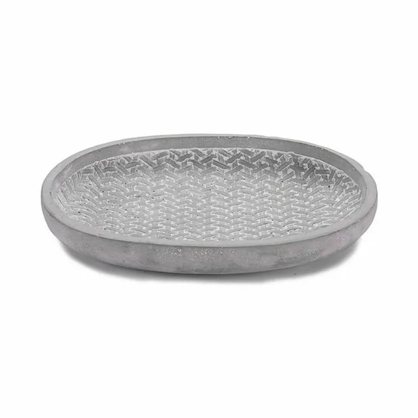 Flower Pot Dish With relief Grey 28 x 4 x 23 cm (6 Units)