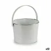 Planter Bucket White Silver Zinc 25 x 29,5 x 27 cm (12 Units)