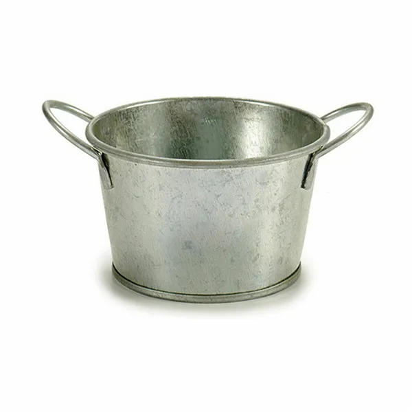 Planter Bucket Silver Zinc 17,8 x 8 x 12,3 cm (72 Units)