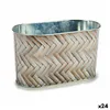 Planter Oval Metal wicker 11,5 x 12 x 22,5 cm (24 Units)