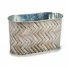 Planter Oval Metal wicker 11,5 x 12 x 22,5 cm (24 Units)