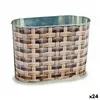 Planter Oval Metal wicker 12,7 x 15 x 23,5 cm (24 Units)