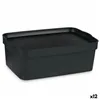 Storage Box with Lid Anthracite Plastic 6 L 21 x 11 x 32 cm (12 Units)