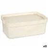 Storage Box with Lid Cream Plastic 6 L 21,5 x 11 x 31,5 cm (12 Units)