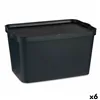 Storage Box with Lid Anthracite Plastic 24 L 29,3 x 24,5 x 45 cm (6 Units)