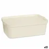 Storage Box with Lid Cream Plastic 14 L 29,5 x 14,3 x 45 cm (12 Units)