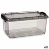 Storage Box with Lid Anthracite Plastic 13,7 L 27,5 x 18 x 42,5 cm (12 Units)