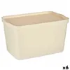 Storage Box with Lid Cream Plastic 24 L 29,3 x 24,5 x 45 cm (6 Units)