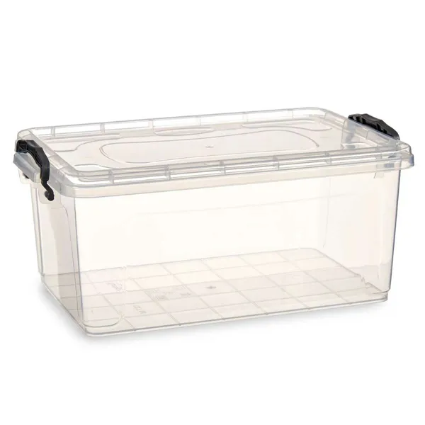 Storage Box with Lid Transparent Plastic 13,7 L 27,5 x 18 x 42,5 cm (12 Units)