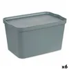 Storage Box with Lid Grey Plastic 24 L 29,3 x 24,5 x 45 cm (6 Units)