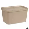 Storage Box with Lid Beige Plastic 24 L 29,3 x 24,5 x 45 cm (6 Units)