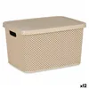 Storage Box with Lid Beige Plastic 19 L 28 x 22 x 39 cm (12 Units)