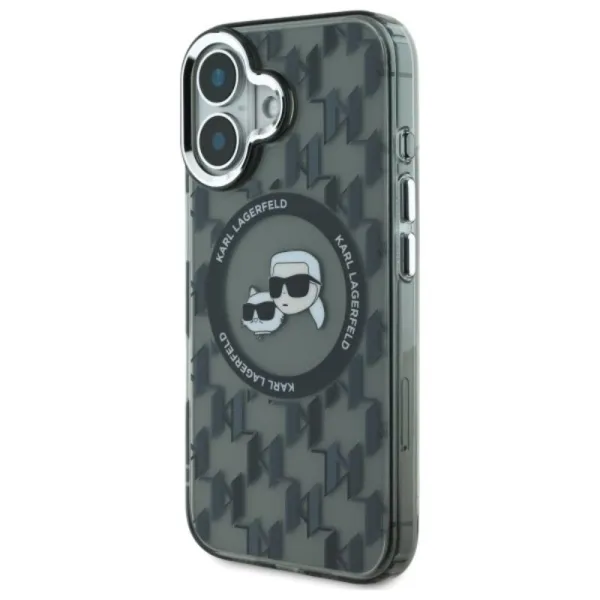 Karl Lagerfeld IML Monogram Karl & Choupette Head MagSafe - Case for iPhone 16 (black)