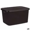 Storage Box with Lid Brown Plastic 19 L 28 x 22 x 39 cm (12 Units)