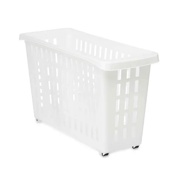 Multi-purpose basket With wheels White Plastic 17,5 x 26 x 46 cm (12 Units)