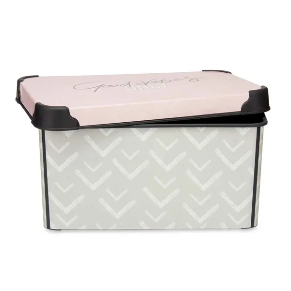 Storage Box with Lid Vibes Arrows Pink Plastic 5 L 19 x 13,5 x 29,5 cm (12 Units)