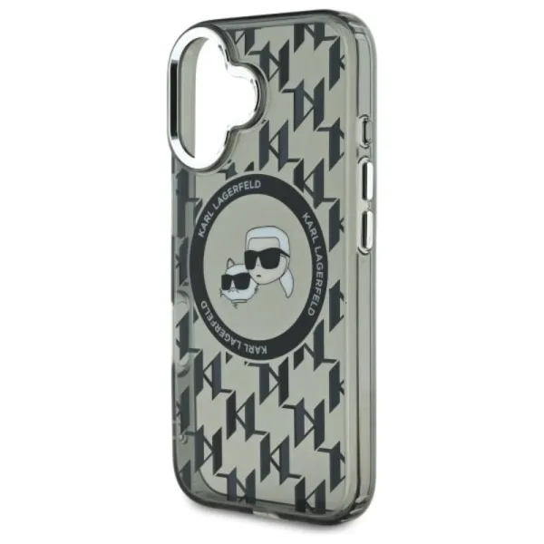 Karl Lagerfeld IML Monogram Karl & Choupette Head MagSafe - Case for iPhone 16 (black)