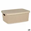 Storage Box with Lid Beige Plastic 13 L 28 x 15 x 39 cm (12 Units)