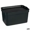 Storage Box with Lid Anthracite Plastic 2,3 L 13,5 x 11 x 20 cm (24 Units)