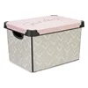 Storage Box with Lid Vibes Arrows Pink Plastic 17 L 28 x 22 x 37 cm (12 Units)