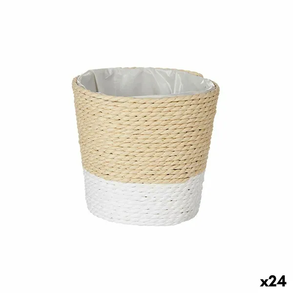 Planter White Rope Plastic 11 x 10,5 x 11 cm (24 Units)