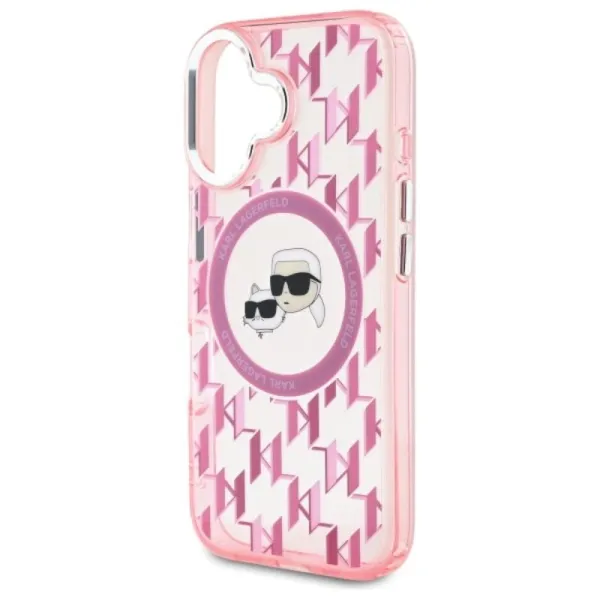 Karl Lagerfeld IML Monogram Karl & Choupette Head MagSafe - Case for iPhone 16 (pink)