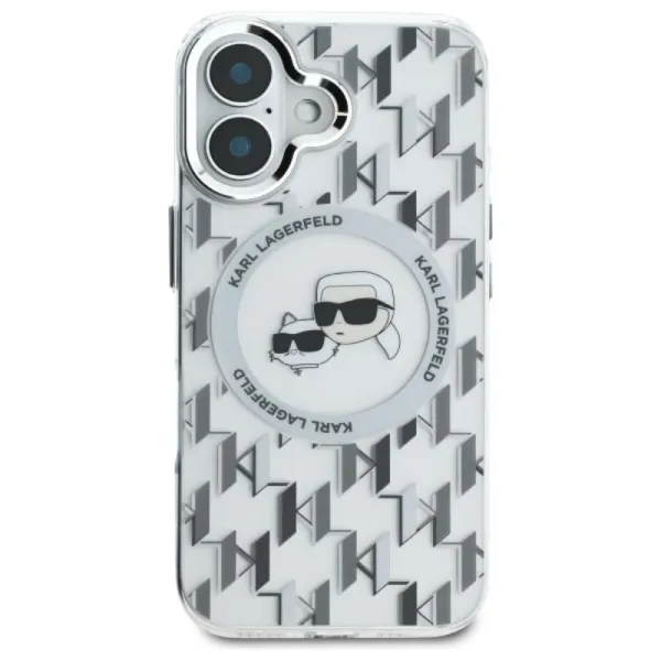 Karl Lagerfeld IML Monogram Karl & Choupette Head MagSafe - Case for iPhone 16 (transparent)