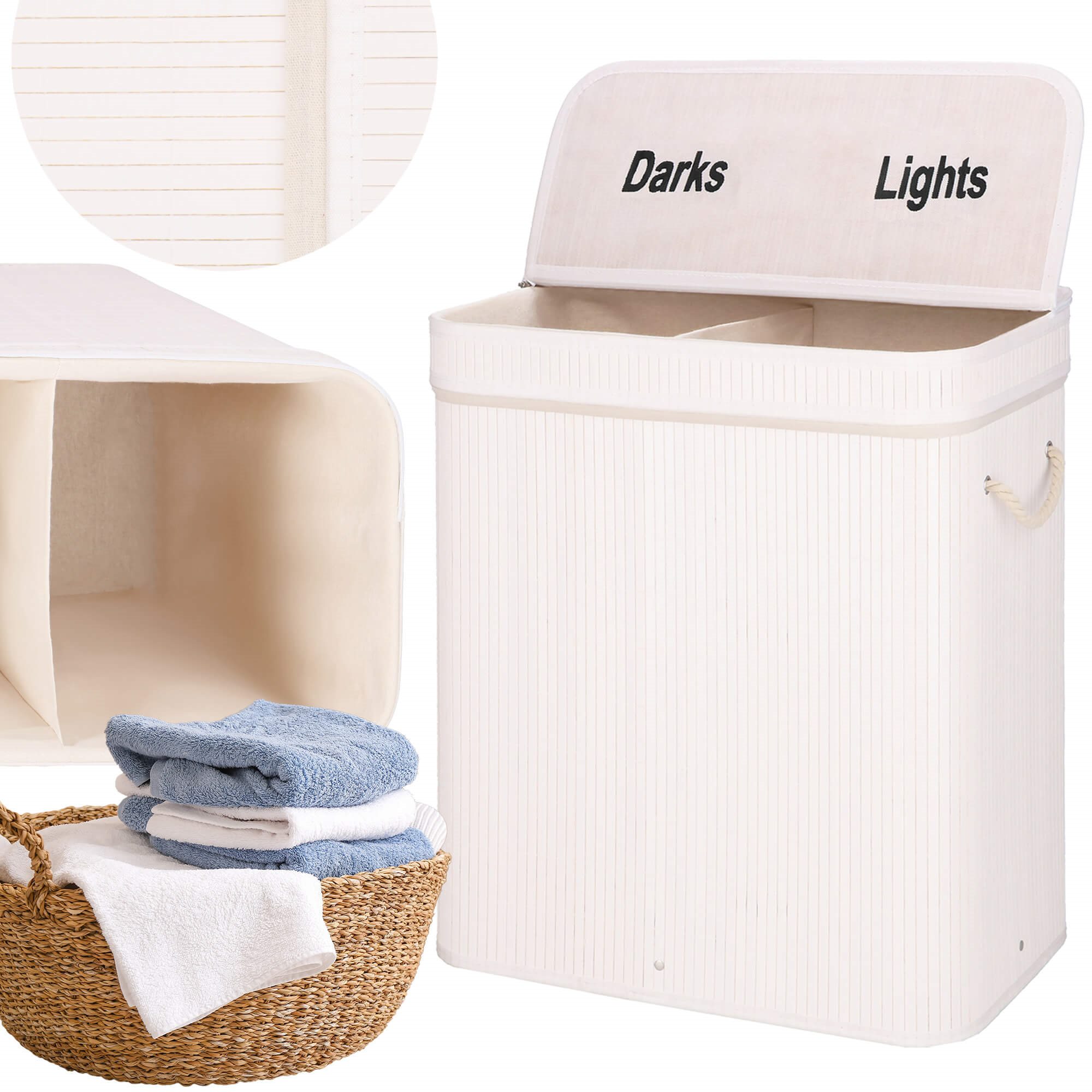Bambu pyykkikori Springos HA0160 100l | Osta verkosta — Megaluks
