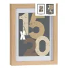 Wall photo frame Natural Glass MDF Wood 20,5 x 2,5 x 26,5 cm (6 Units)