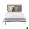 Reversible Bedspread 240 x 260 cm Hexagonal Blue White Grey (6 Units)