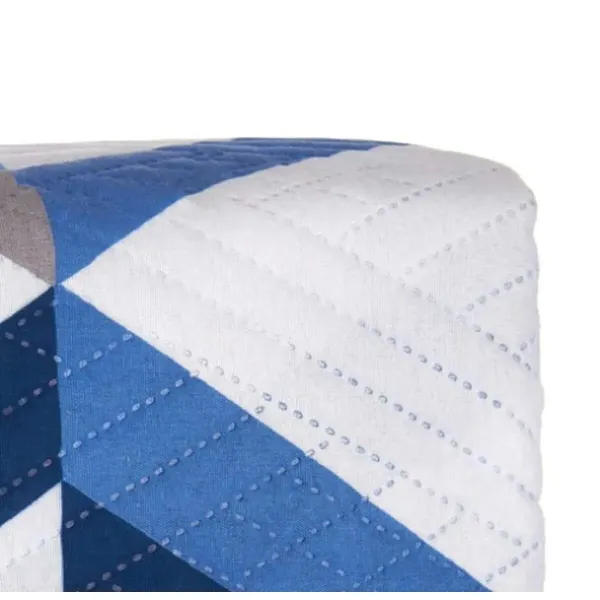 Reversible Bedspread 240 x 260 cm Blue White (6 Units)